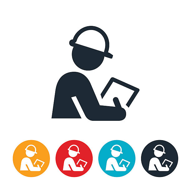 istockphoto-623104770-612x612 An icon of a safety inspector with hard hand and clipboard. The safety inspector uses a pen to right down the inspection results on paper.